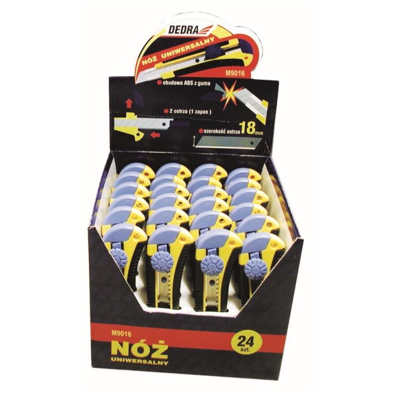 Kés 18mm + 1cserélhető él, gumi fogantyú, kattanózár,24db. 0