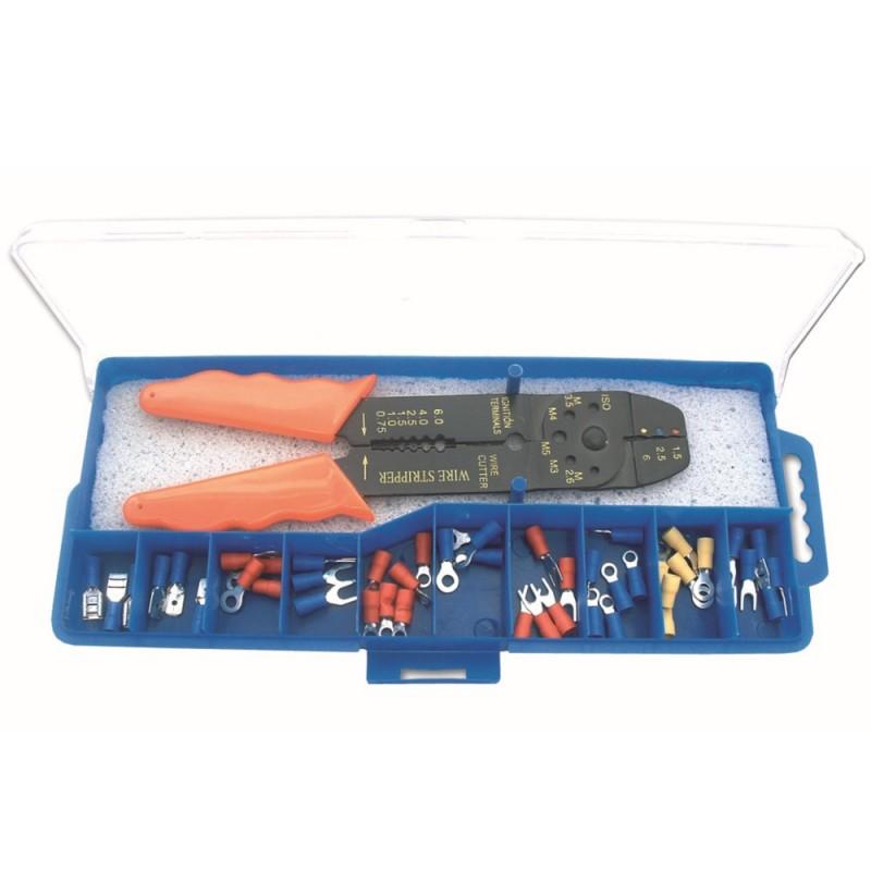 Sajtolószerszám kábelvégekhez+ kábelvégek 60db. 0