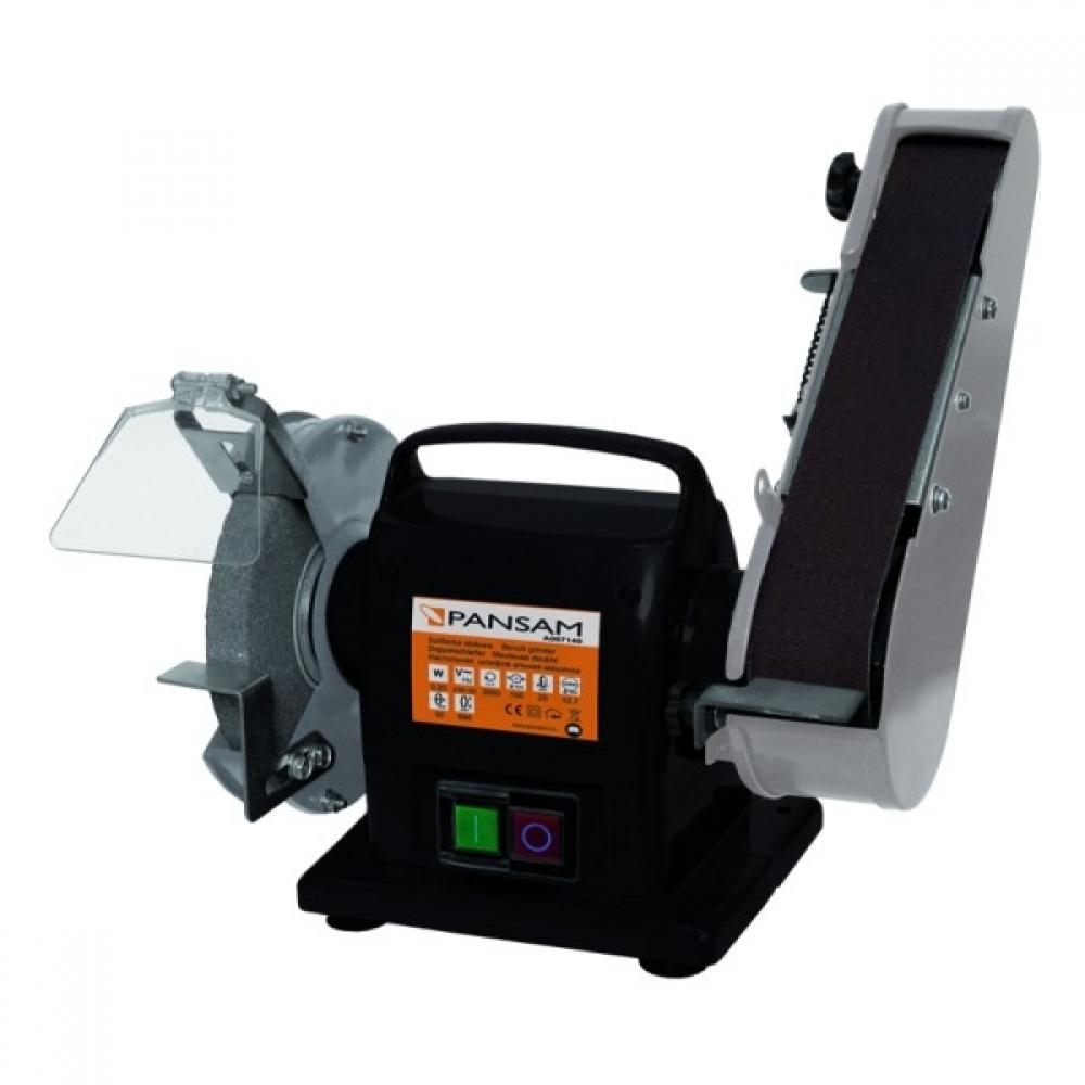 Köszörűkorongos és szalagcsiszoló asztali köszörű 200W, 150x20x12,7, szalagméret 50x686, elektromágn 0