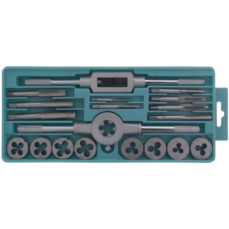 Menetvágó és menetfúró készlet, 20db - wolframacél 0