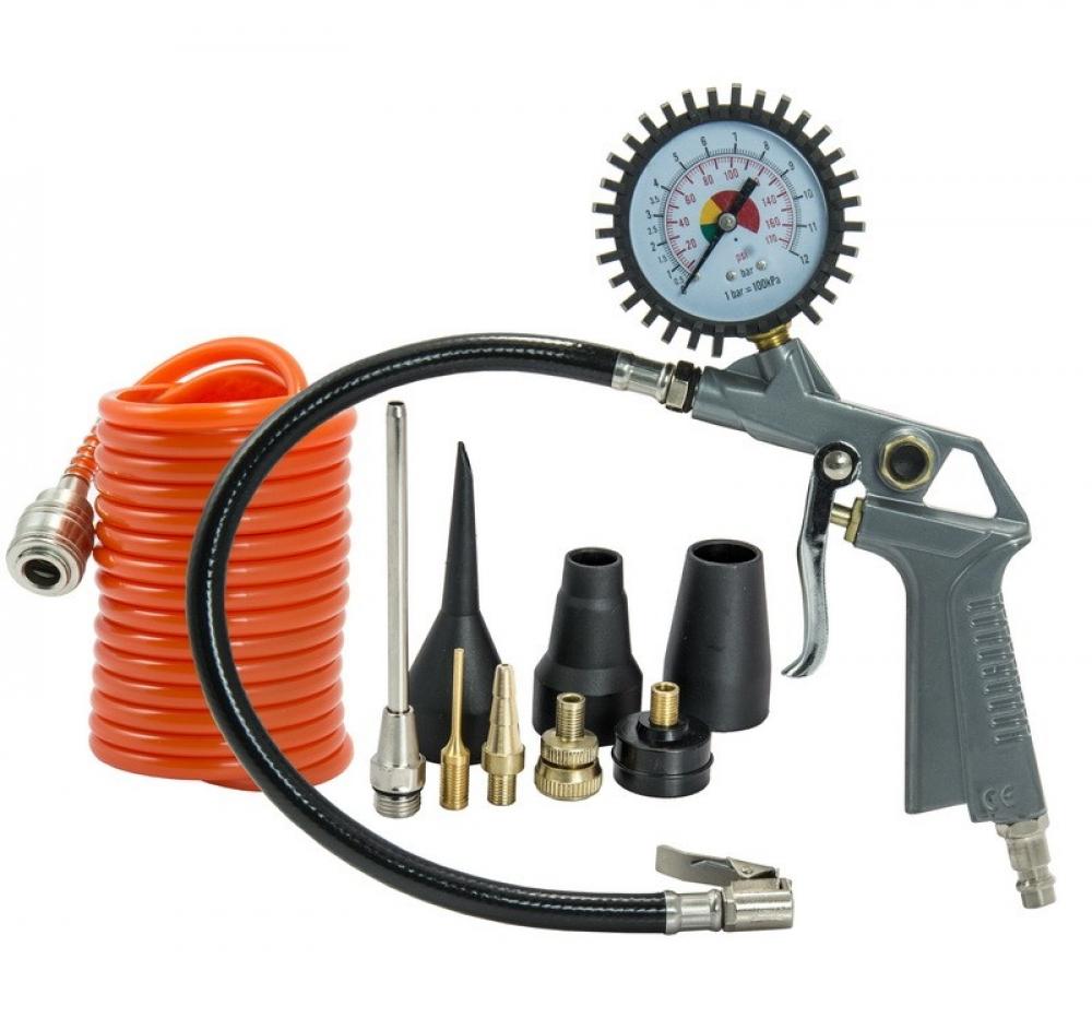 Szivattyúzó készlet, nyomásmérő pisztoly, 3m tömlő + 8x kiegészítő 0
