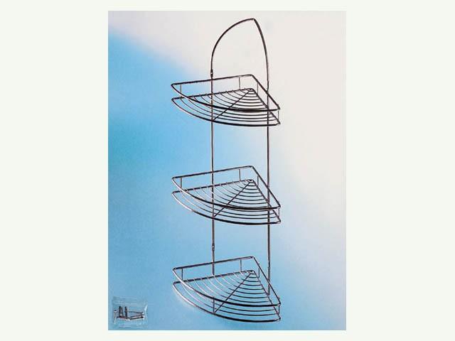 FÜRDŐSZOBAI TÁROLÓ BMA3 HÁROMRÉSZES SAROKPOLC 270×810×270 mm KRÓM 0