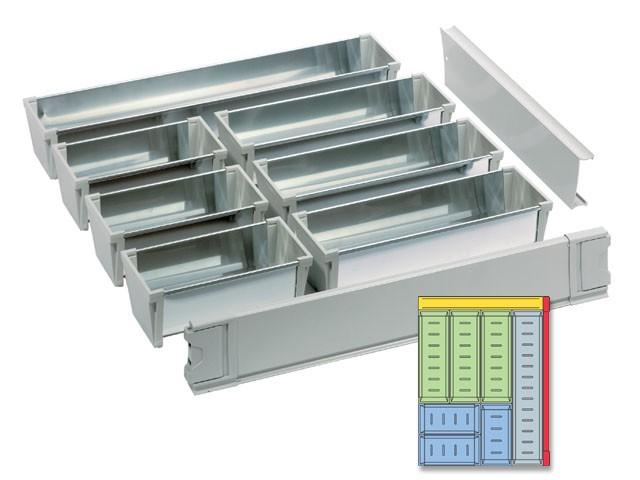 GRASS DUPLAFALÚ FÉM FIÓKOLDAL DWD 12046.500.1 SORTO SZETT 383,5x500x65,5mm SZÜRKE 0