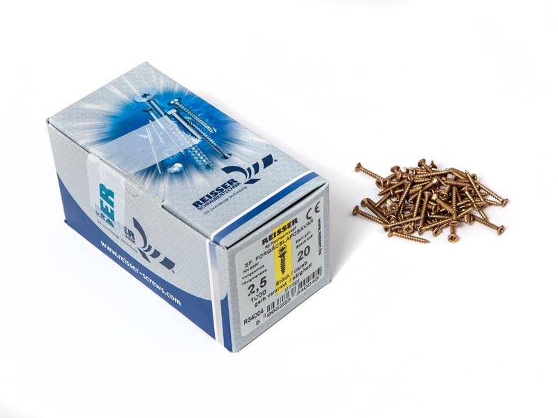 FACSAVAR REISSER 2,5x20mm ACÉL, SÁRGÍTOTT, TÖVIGMENETES 1000db/doboz 0