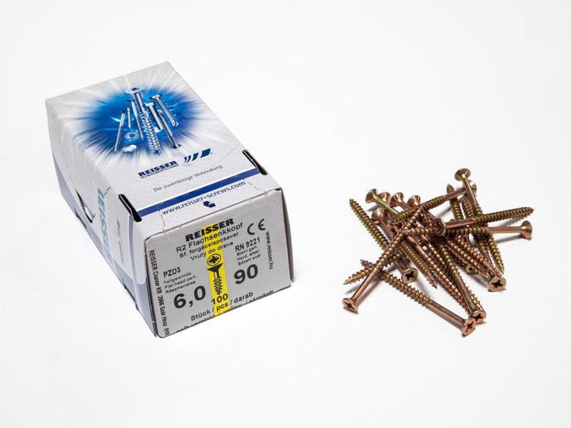 FACSAVAR REISSER 6x90mm ACÉL, SÁRGÍTOTT, RÉSZMENETES 100db/doboz 0