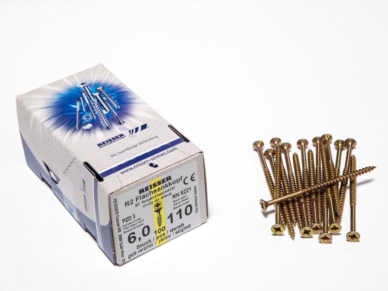 FACSAVAR REISSER 6x110mm ACÉL, SÁRGÍTOTT, RÉSZMENETES 100db/doboz 0