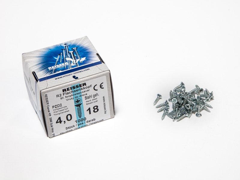 FACSAVAR REISSER 4x18mm ACÉL, HORGANYZOTT, TÖVIGMENETES 1000db/doboz 0