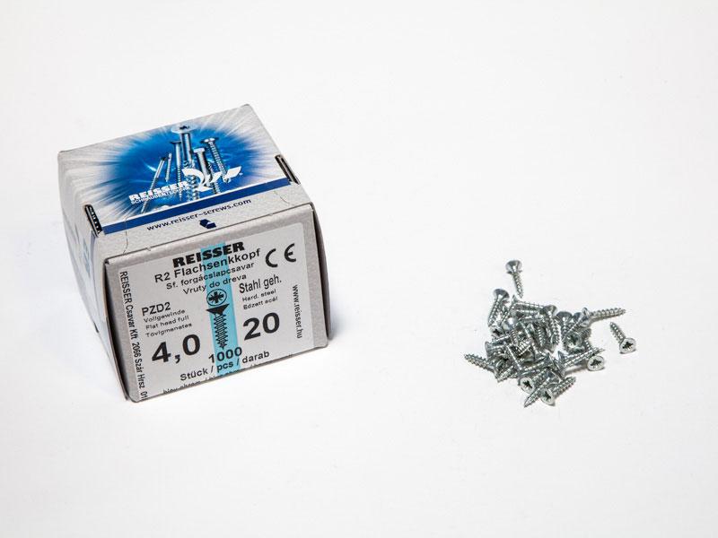 FACSAVAR REISSER 4x20mm ACÉL, HORGANYZOTT, TÖVIGMENETES 1000db/doboz 0