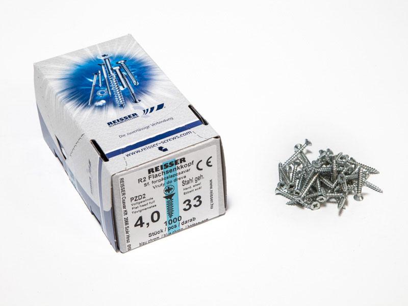 FACSAVAR REISSER 4x33mm ACÉL, HORGANYZOTT, TÖVIGMENETES 1000db/doboz 0