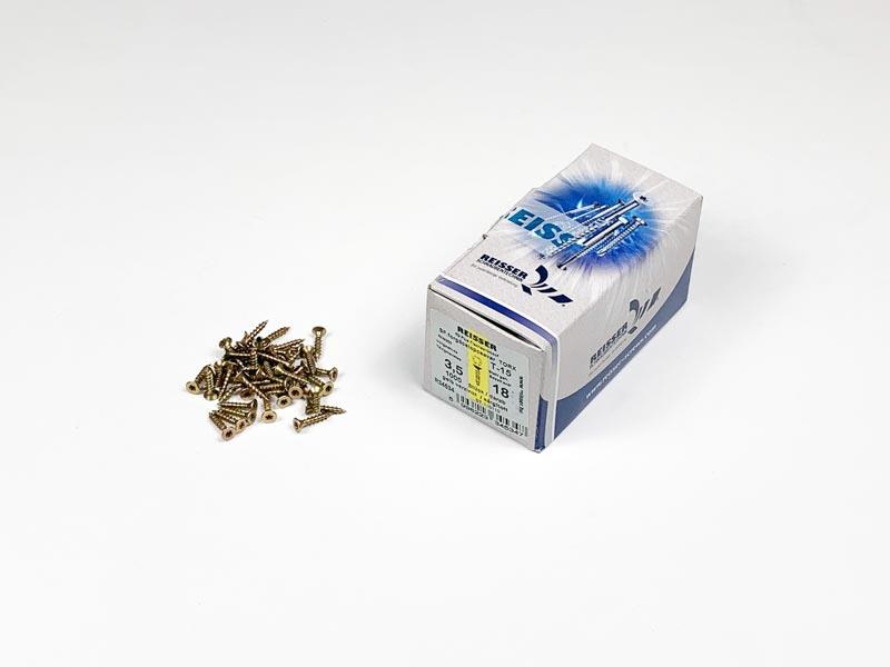 FACSAVAR REISSER 3,5x18mm TORX, ACÉL, SÁRGÍTOTT, TÖVIGMENETES 1000db/doboz 0