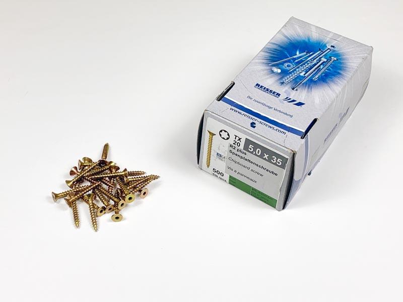 FACSAVAR REISSER 5x35mm TORX, ACÉL, SÁRGÍTOTT, TÖVIGMENETES 500db/doboz 0