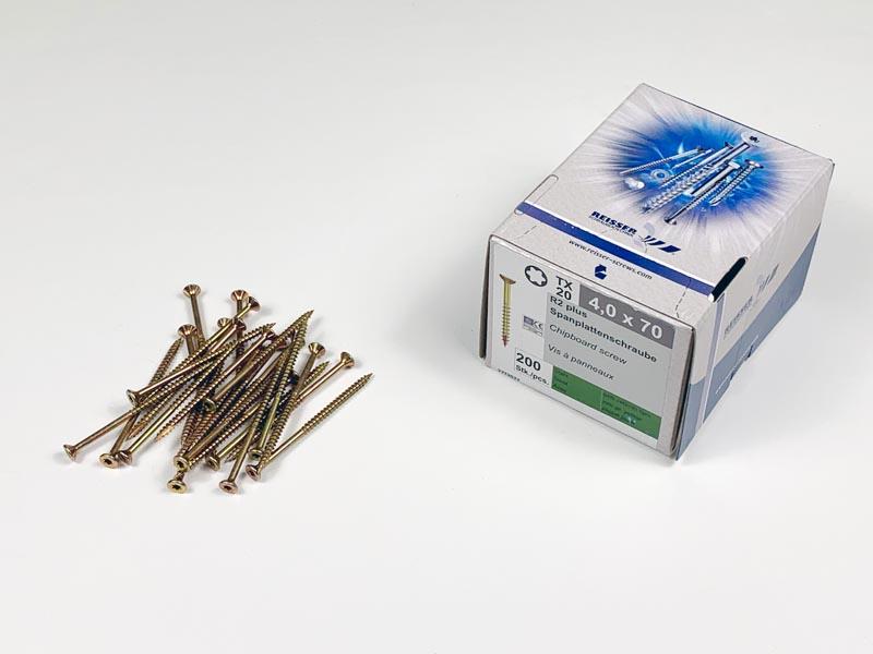 FACSAVAR REISSER 4x70mm TORX, ACÉL, SÁRGÍTOTT, RÉSZMENETES 200db/doboz 0