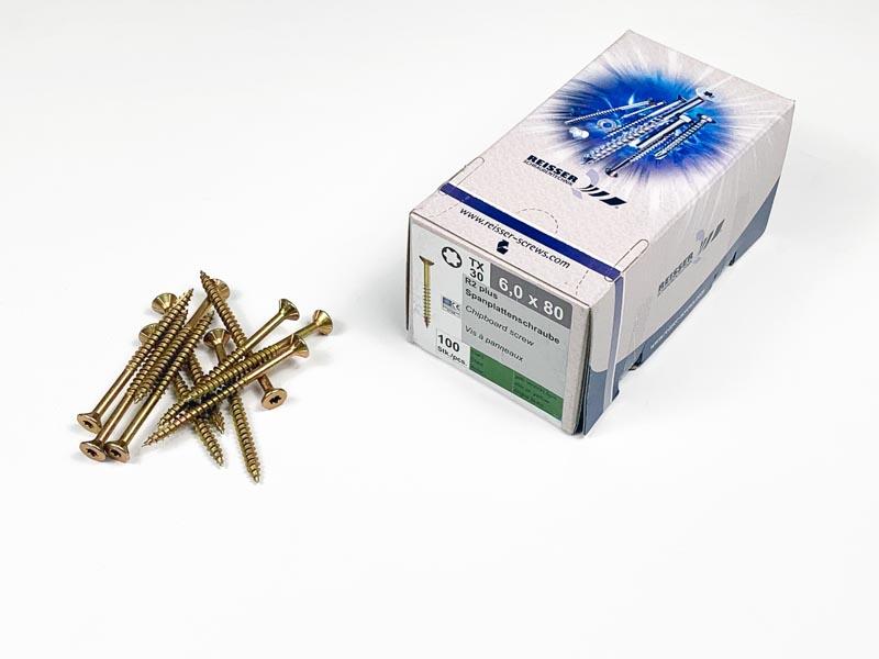 FACSAVAR REISSER 6x80mm TORX, ACÉL, SÁRGÍTOTT, RÉSZMENETES 100db/doboz 0