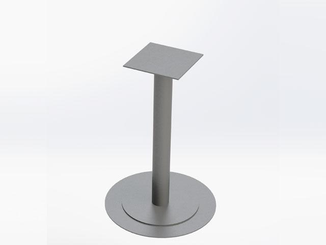 BISZTRÓ ASZTALLÁB FM02 KÖR DUPLA TALPAS H=725mm D=490mm EZÜST RAL 9006 0