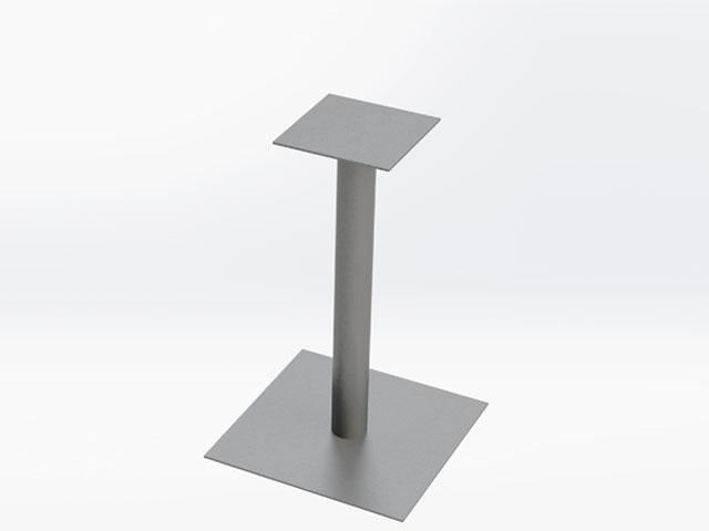 BISZTRÓ ASZTALLÁB FM03 NÉGYZET TALPAS H=720mm 450x450mm EZÜST RAL 9006 0