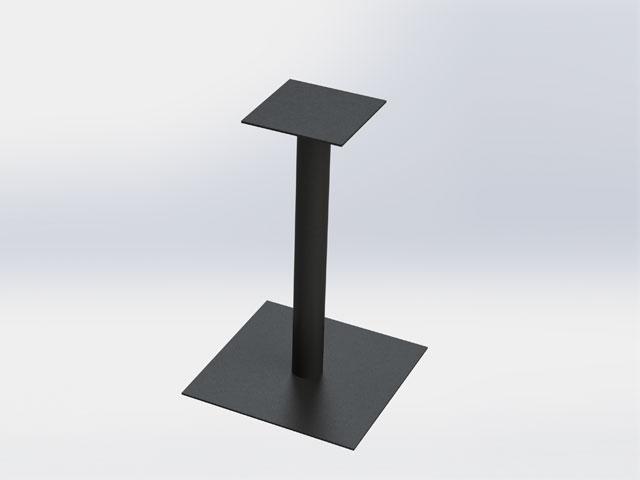 BISZTRÓ ASZTALLÁB FM03 NÉGYZET TALPAS H=720mm 450x450mm FEKETE RAL 9005 0