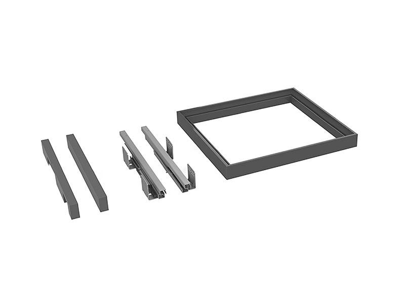 GARDRÓB SZERELVÉNY HOME BOX KOSÁRTARTÓ KERET CSILLAPÍTOTT FIÓKCSÚSZÓVAL 500MM, ACÉLSZÜRKE 0