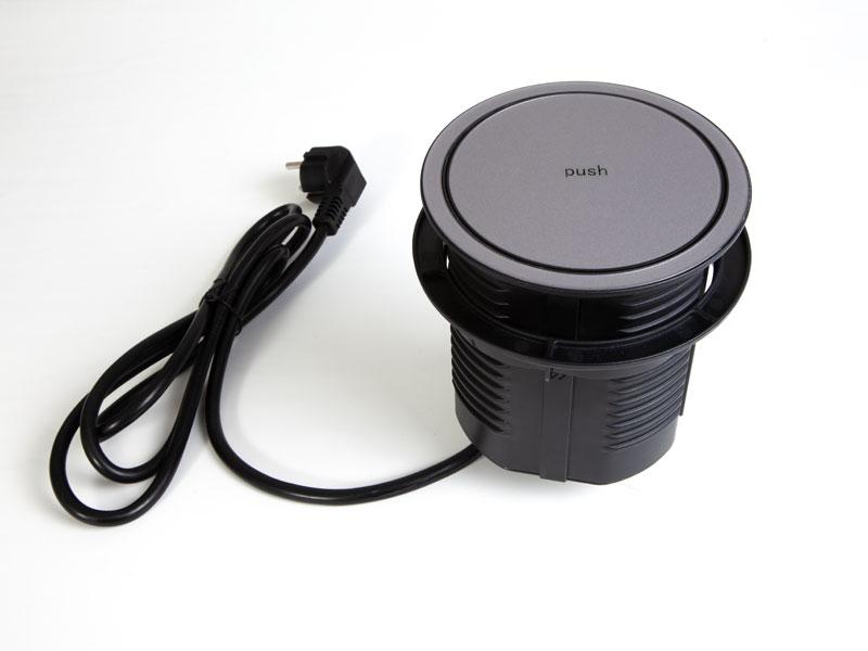 Megszűnt-IRODABÚTOR TARTOZÉKOK KONNEKTOR ELOSZTÓ MODULBOX IV - 3x230V + 2xUSB FEKETE 0