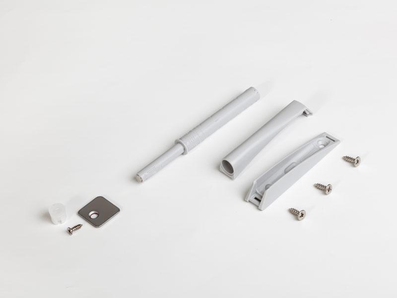 SZERELVÉNYEK HOME BOX PUSH OPEN CSAPPANTYÚ MÁGNESES+KÜLSŐ ADAPTER+CSAVAROK SZÜRKE 0