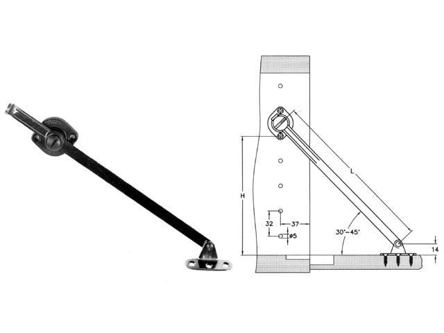 EGYÉB LENYÍLÓ VASALAT 257.9384.960.00 LENYÍLÓ OLLÓ HOSSZ: 224mm CINK-FEHÉR 0