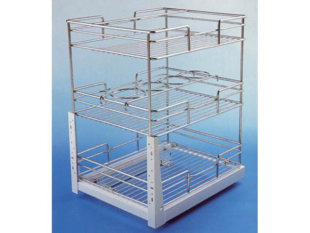 BELSŐ FÉMRÁCS ML010-2 3 RÉSZES KIHÚZHATÓ POLC 146x535x455 mm KRÓM-SZÜRKE 0