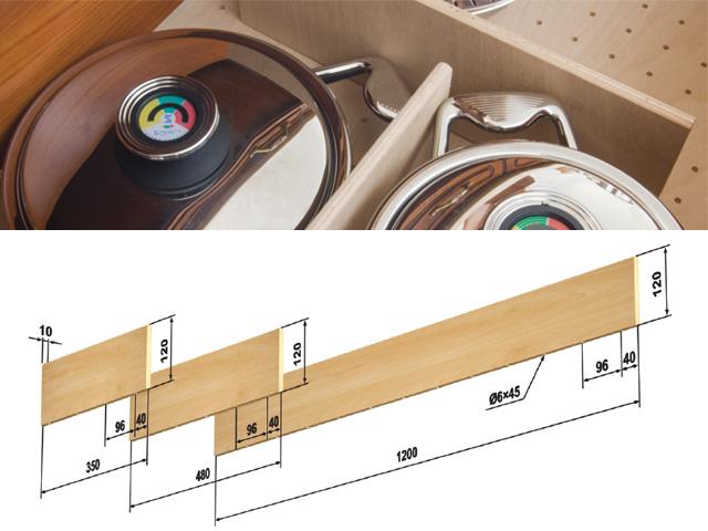 FIÓKRENDSZEREZŐ ELVÁLASZTÓ LAP 350x120x10mm BÜKK 0