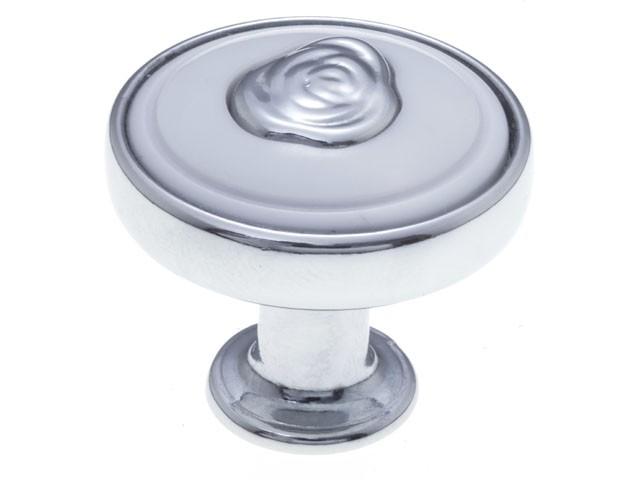 Megszűnt-BÚTORFOGANTYÚ 1896-30 ZN1A4 GOMB KRÓM-FEHÉR 0
