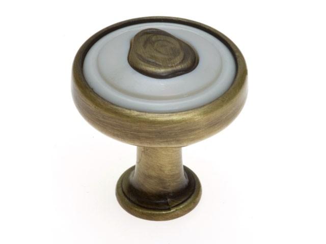 Megszűnt-BÚTORFOGANTYÚ 1896-30 ZN31A78 GOMB ANTIKOLT BRONZ-BEIGE 0