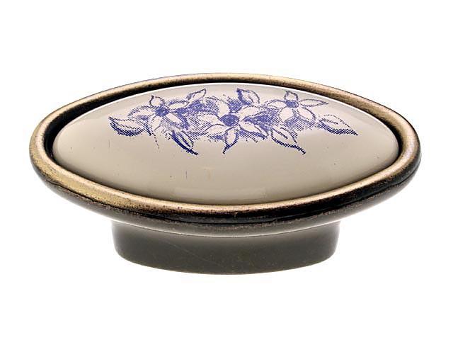 BÚTORFOGANTYÚ C2028/21/B 54 ANTIKOLT BRONZ-KÉK VIRÁG 0