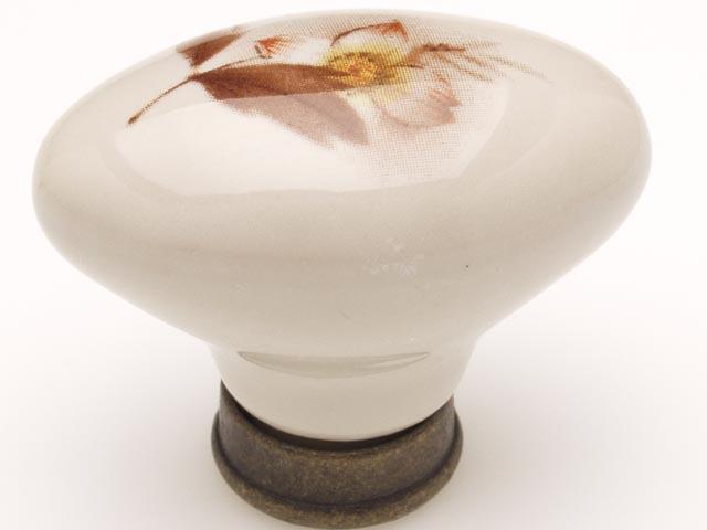 T_ BÚTORFOGANTYÚ P01.01.02.04 41,5X33,5 ANTIKOLT BRONZ-BARNA VIRÁG 0