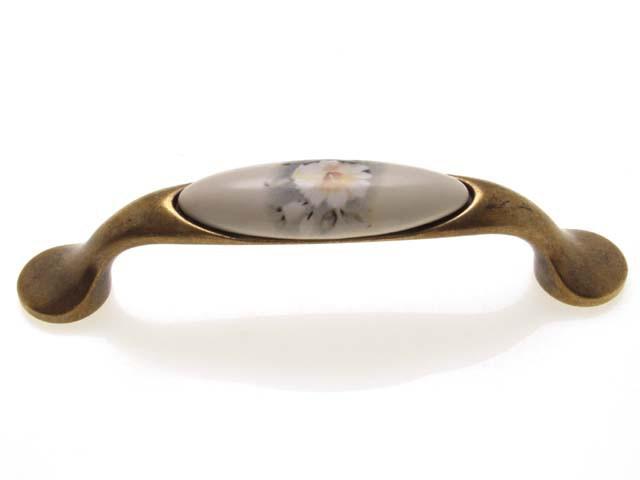 Megszűnt-BÚTORFOGANTYÚ M10.01.12.04 96 ANTIKOLT BRONZ-SZÜRKE VIRÁG 0