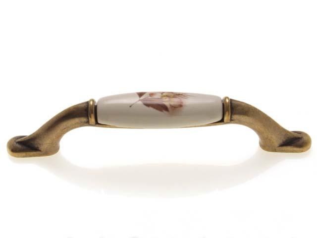 T_ BÚTORFOGANTYÚ M50.01.02.04 96 ANTIKOLT BRONZ-BARNA VIRÁG 0