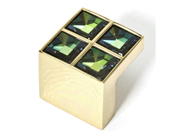 T_ BÚTORFOGANTYÚ 550.016.EMGP 16 ARANY-SMARAGD SWAROVSKI KRISTÁLY 0