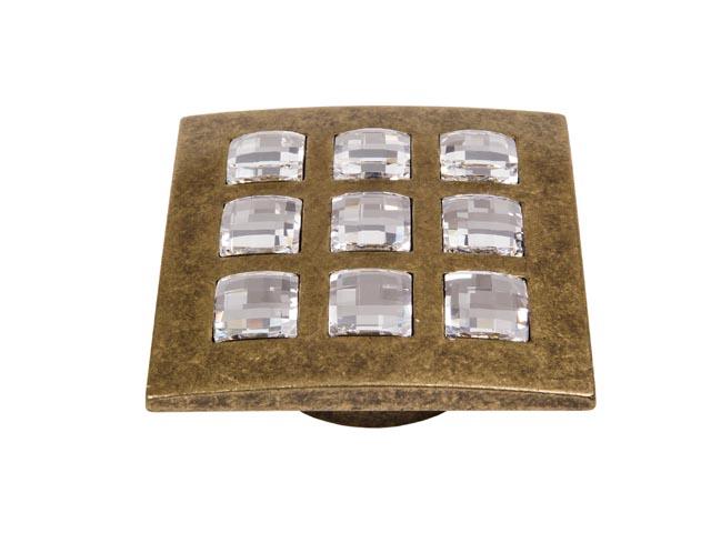 T_ BÚTORFOGANTYÚ 655.016.KRD1 16 ANTIKOLT BRONZ-SWAROVSKI KRISTÁLY 0