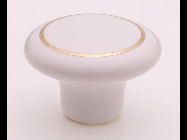 T_ BÚTORFOGANTYÚ T402-38 GOMB FEHÉR-ARANY 0