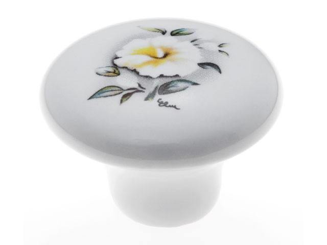 Megszűnt-T_ T_ BÚTORFOGANTYÚ E039-26 ÁTM:38 SZÜRKE VIRÁG 0