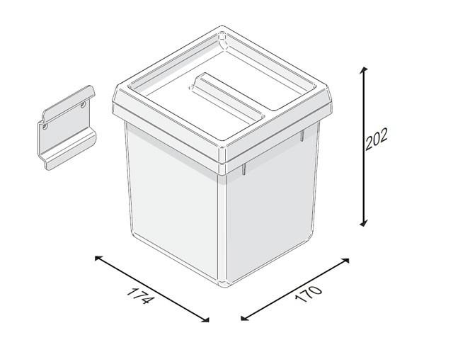 HULLADÉKGYŰJTŐ ATANPABA + FELFOGATÓ 5L, 170x174x202 mm FEHÉR 0